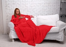 Плед-одеяло с рукавами Super Soft & Сomty Sleeve Blanket (красное) 127 х 152 см.