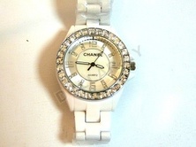 Часы Chanel Quartz (белые с серебристой кромкой)